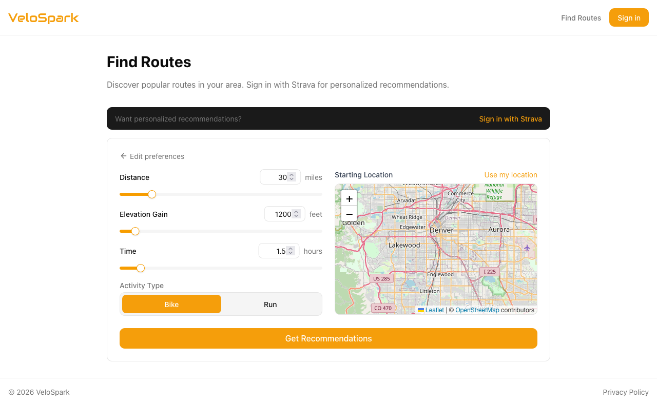 Route Finder Interface